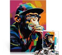 Puzzles for Adults 1000 Piece chimpanzee daydreaming Intellektuelles Spiel Wanddekoration Einzigartige Geburtstags- und Weihnachtsgeschenke75x50cm