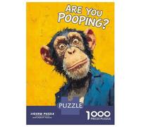 Puzzles for Adults 1000 Piece Chimpanzee in A Suit Asking A Question Teenager Puzzles Brain Teaser Game Home Decoration Fun at Home Activities, 52x38cm/1000pcs