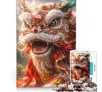Puzzles for Adults 1000 Piece Chinese Lion Dance, Toy Wall Decor, Challenging To Complete, Unique Birthday And Gifts 38x26cm