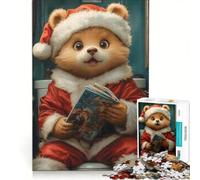 Puzzles for Adults 1000 Piece Christmas Bear Reading, Toy Wall Decor, Challenging To Complete, Unique Birthday And Gifts 50x75cm