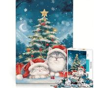 Puzzles for Adults 1000 Piece Christmas Cats, Toy Wall Decor, Challenging To Complete, Unique Birthday And Gifts 50x75cm