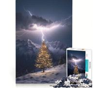 Puzzles for Adults 1000 Piece Christmas Lightning Strike, Toy Wall Decor, Challenging To Complete, Unique Birthday And Gifts 38x52cm