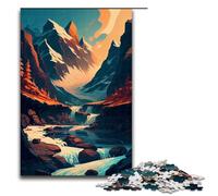 Puzzles for Adults 1000 Piece Cold Mountain Creek Pattern Assembly Help The Brain Exercise Addictive Toys to Cultivate Patience 75x50cm
