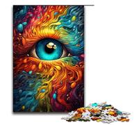 Puzzles for Adults 1000 Piece Color Painting Eyes Pattern Assembly Help The Brain Exercise Addictive Toys to Cultivate Patience 75x50cm