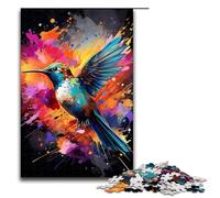 Puzzles for Adults 1000 Piece Color Painting Hummingbird Toy Intellectual Game Is Ideal As A Gift for The Whole Family 75x50cm