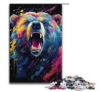 Puzzles for Adults 1000 Piece Colorful Art Bear Pattern Assembly Help The Brain Exercise Addictive Toys to Cultivate Patience 1000 PCS(38x26cm)