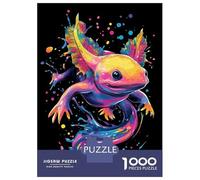 Puzzles for Adults 1000 Piece Colorful Axolotl Splash Jigsaws for Adults Brain Teaser Game Analysis And Logic Fun at Home Activities, 38x26cm/1000pcs