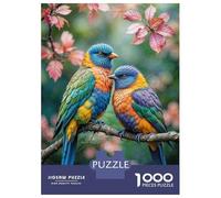 Puzzles for Adults 1000 Piece Colorful Birds on Branch-2 Jigsaw for Adults Relax Games Difficult Hard Unique Birthday And Xmas Gifts 38x26cm/1000pcs