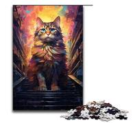Puzzles for Adults 1000 Piece Colorful Bizarre Psychedelic Cat Jigsaw Birthday Present Gifts for And Teenager Age 14 Years Up 75x50cm