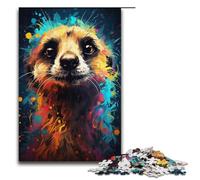 Puzzles for Adults 1000 Piece Colorful Cute Meerkat Jigsaw Birthday Present Gifts for And Teenager Age 14 Years Up 1000 PCS(38x26cm)
