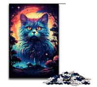 Puzzles for Adults 1000 Piece Colorful Exotic Drawing Cat Jigsaw Puzzle Home Educational Games DIY Toys Great Gift for Games 1000 PCS(75x50cm)