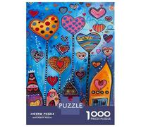 Puzzles for Adults 1000 Piece Colorful Heart Trees Art Print Jigsaw for Adults Relax Games Difficult Hard Unique Birthday And Xmas Gifts 38x26cm/1000pcs