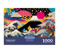 Puzzles for Adults 1000 Piece Colorful Japanese Landscape Art Print Puzzle for Adults Relaxing Games Staycation Kill Time Unique Birthday And Xmas Gifts 52x38cm/1000pcs