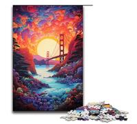 Puzzles for Adults 1000 Piece Colorful Ocean Bridge Painting Toy Intellectual Game Is Ideal As A Gift for The Whole Family 75x50cm