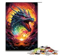 Puzzles for Adults 1000 Piece Colorful Psychedelia of Earth Dragon Pattern Assembly Help The Brain Exercise Addictive Toys to Cultivate Patience 75x50cm