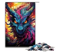 Puzzles for Adults 1000 Piece Colorful Psychedelia of Earth Dragon Pattern Assembly Help The Brain Exercise Addictive Toys to Cultivate Patience 75x50cm