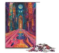 Puzzles for Adults 1000 Piece Colorful Psychedelia of Turku Cathedral Pattern Assembly Help The Brain Exercise Addictive Toys to Cultivate Patience 1000 PCS(38x26cm)