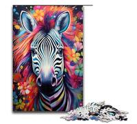 Puzzles for Adults 1000 Piece Colorful Psychedelic Animal Zebra Pattern Assembly Help The Brain Exercise Addictive Toys to Cultivate Patience 1000 PCS(75x50cm)