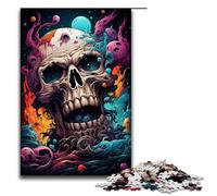 Puzzles for Adults 1000 Piece Colorful Psychedelic Artistic Skull Jigsaw Birthday Present, Gifts for And Teenager Age 14 Years Up 1000 PCS(75x50cm)