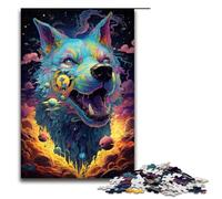 Puzzles for Adults 1000 Piece Colorful Psychedelic Evil Dog from The Future Pattern Assembly Help The Brain Exercise Addictive Toys to Cultivate Patience 1000 PCS(75x50cm)