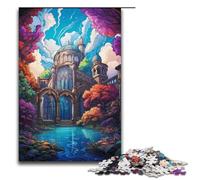 Puzzles for Adults 1000 Piece Colorful Psychedelic Fantasy Palace Island Pattern Assembly Help The Brain Exercise Addictive Toys to Cultivate Patience 1000 PCS(38x26cm)