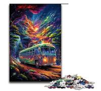 Puzzles for Adults 1000 Piece Colorful Psychedelic Galaxy Bus Jigsaw Puzzle Home Educational Games DIY Toys Great Gift for Games 1000 PCS(75x50cm)