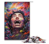 Puzzles for Adults 1000 Piece Colorful Psychedelic Happy Boy Pattern Assembly Help The Brain Exercise Addictive Toys to Cultivate Patience 1000 PCS(38x26cm)