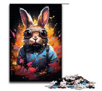 Puzzles for Adults 1000 Piece Colorful Psychedelic Rabbit Pattern Assembly Help The Brain Exercise Addictive Toys to Cultivate Patience 1000 PCS(75x50cm)