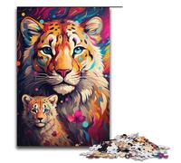 Puzzles for Adults 1000 Piece Colorful Psychedelic Snow Leopard Jigsaw Puzzle Home Educational Games DIY Toys Great Gift for Games 1000 PCS(38x26cm)