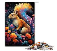 Puzzles for Adults 1000 Piece Colorful Psychedelic Squirrel Pattern Assembly Help The Brain Exercise Addictive Toys to Cultivate Patience 1000 PCS(75x50cm)