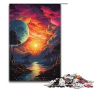 Puzzles for Adults 1000 Piece Colorful Psychedelic Sunset Landscape Jigsaw Puzzle Home Educational Games DIY Toys Great Gift for Games 1000 PCS(38x26cm)