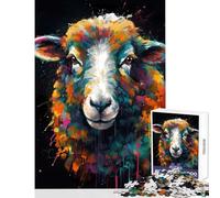 Puzzles for Adults 1000 Piece Colorful Sheep Toy Wall Decor Art Work Gift for Educational Game Enhance Love between Couples Size 50x75cm