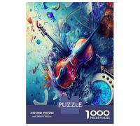 Puzzles for Adults 1000 Piece Colorful Violin Music Poster Jigsaw for Adults Relax Games Difficult Hard Unique Birthday And Xmas Gifts 52x38cm/1000pcs
