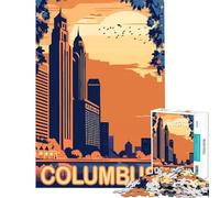 Puzzles for Adults 1000 Piece Columbus Ohio for Educational Game Challenge Toy Brain Teaser Game Birthday Present Gifts Birthday (size 38x26cm)