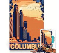Puzzles for Adults 1000 Piece Columbus Ohio Neat Edge Decor Mental Challenge Toy Chill Time Play Christmas Art Gift (50x75cm)