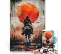 Puzzles for Adults 1000 Piece Cowboy in the desert Lernspielzeug für die ganze Familie Heimdekoration75x50cm