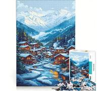 Puzzles for Adults 1000 Piece Cozy Village, Educational Games, Difficult And Challenge, Christmas Birthday Gifts 50x75cm
