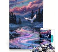 Puzzles for Adults 1000 Piece Crane over A Rainbow River, Educational Games, Difficult And Challenge, Christmas Birthday Gifts 38x52cm
