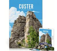 Puzzles for Adults 1000 Piece Custer State Park Sharp Joint Play Logic Skill Play Calm Fun Time Christmas Wall Art (38x52cm)