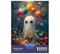 Puzzles for Adults 1000 Piece Cute Ghost with Balloons Jigsaw for Adults Relax Games Difficult Hard Unique Birthday And Xmas Gifts 38x26cm/1000pcs
