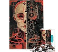 Puzzles for Adults 1000 Piece Cyberpunk Mechatronic Robot Teenager Puzzles Relaxing Games Staycation Kill Time Challenging Game Gifts (Size 38x26cm)