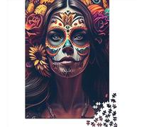 Puzzles for Adults 1000 Piece Da_de_los_Muertos_Fiesta Creative Wooden Puzzles-Puzzle Hands-on Game Jigsaw-Family Decoration 1000pcs (75x50cm)