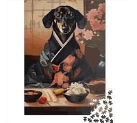 Puzzles for Adults 1000 Piece Dachshund Creative Wooden Puzzles-Puzzle Hands-on Game Jigsaw-Family Decoration 1000pcs (75x50cm)