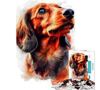 Puzzles for Adults 1000 Piece Dachshund Watercolor Help The Brain Exercise But Fun And Humorous Toy Wall Decor for And from 14 Years And over (38x26cm)