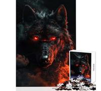 Puzzles for Adults 1000 Piece Dangerous Black Wolf Jigsaws for Adults Puzzle Staycation Kill Time for Birthday, Chrismas Birthday And Unique Gifts (38x52cm)