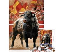 Puzzles for Adults 1000 Piece Defiant Bull of Corrida Educational Toy Birthday Gift for Educational Game Enhance Love between Couples Size 38x52cm
