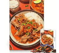 Puzzles for Adults 1000 Piece Delicious Asian Cuisine with Rice And Meat Sharp Joint Play Logic Skill Play Calm Fun Time Christmas Wall Art (38x52cm)