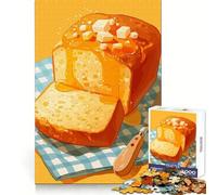 Puzzles for Adults 1000 Piece Delicious Honey Bread with Butter Fine Cut Art Mental Exercise Fun Quiet Time Game Christmas Art Display (38x52cm)