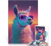 Puzzles for Adults 1000 Piece Disco Party Retro Llama Stress Reliever Difficult Challenge Parent-child interaction 50x70cm