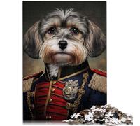 Puzzles for Adults 1000 Piece Dog Military Uniform Family Fun Puzzle 26x38cm deal as gifts for the whole family for teenager Age 14+